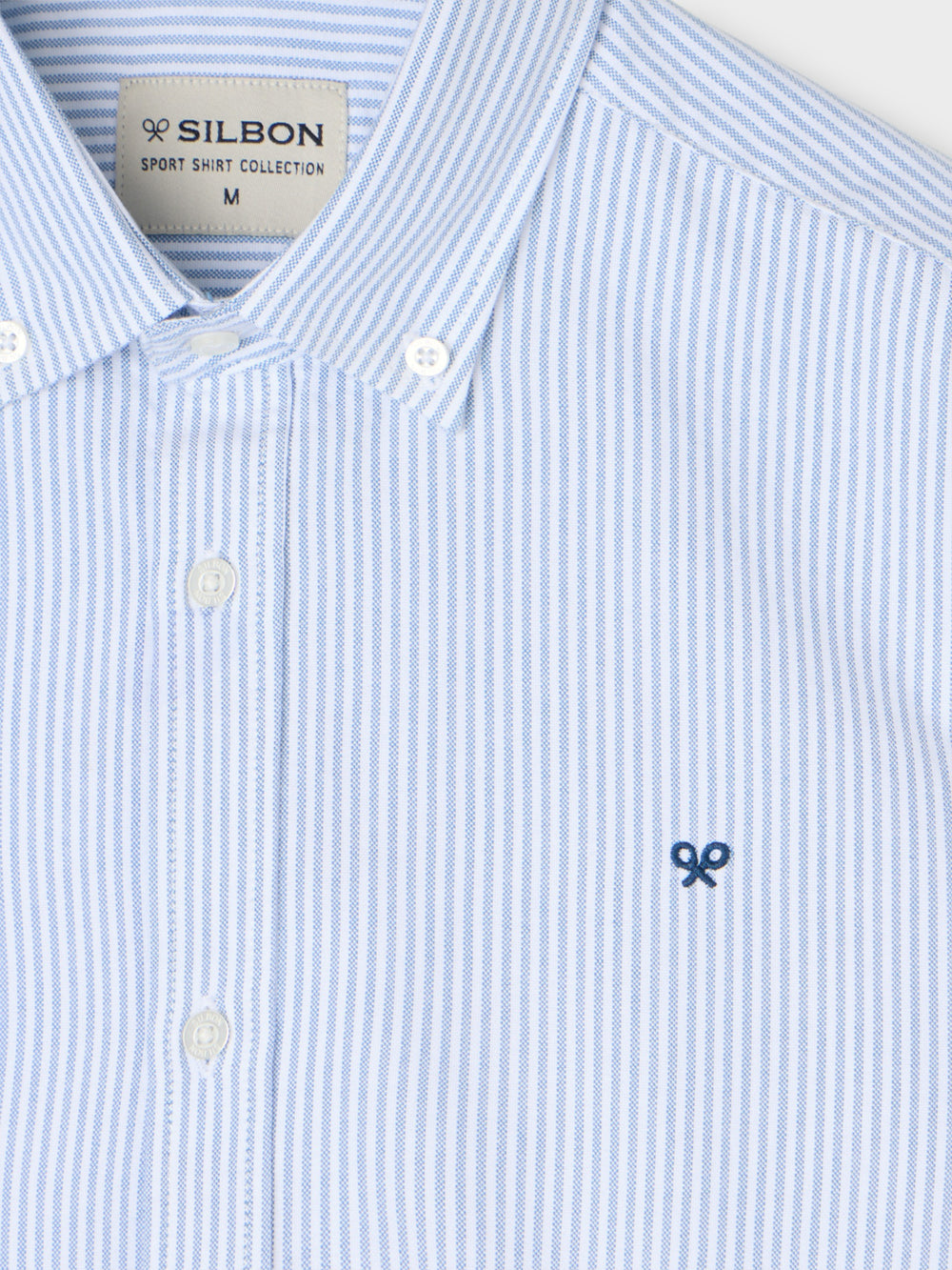 Chemise de sport Oxford à rayures bleu moyen