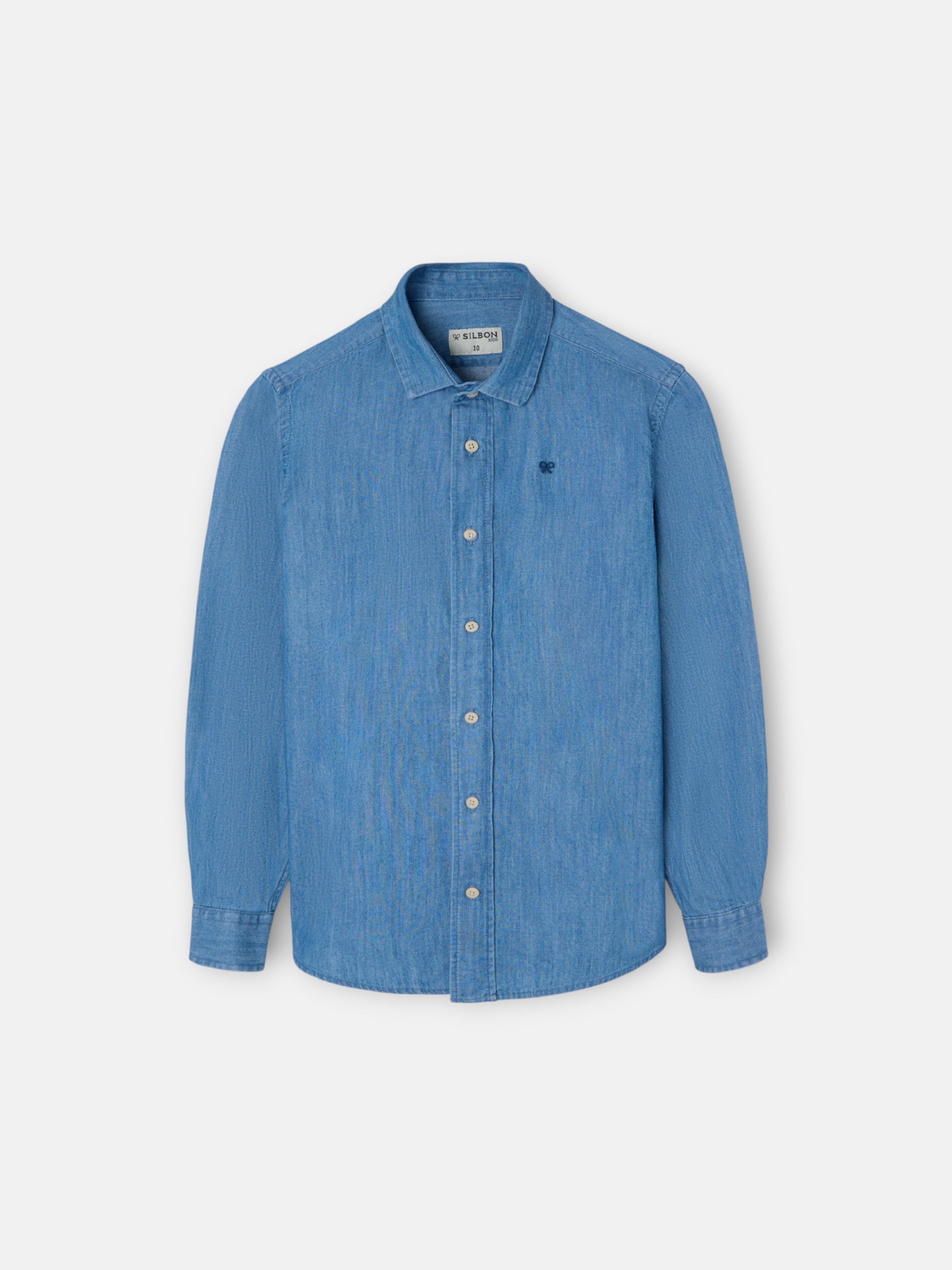 Classic light blue denim kids sport shirt