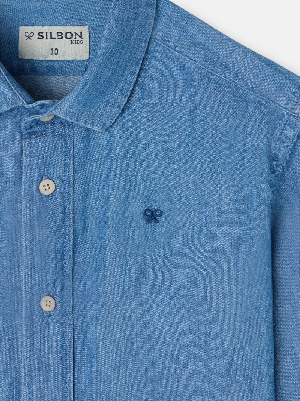 Camisa sport kids clasica denim azul claro