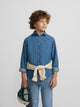Classic light blue denim kids sport shirt