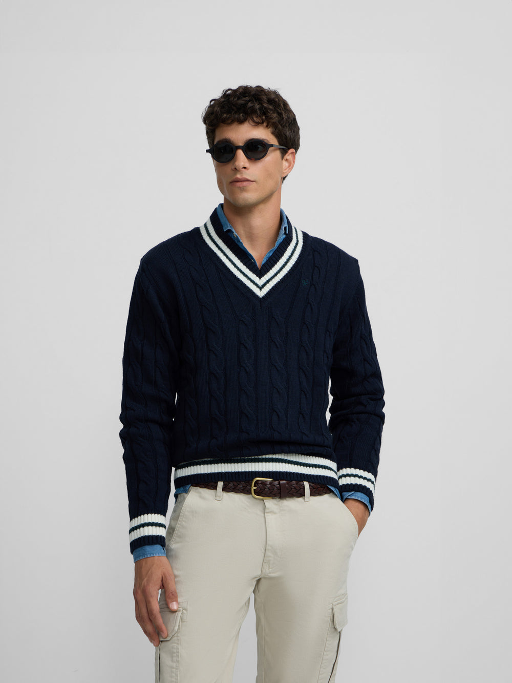 Camisola college azul-marinho