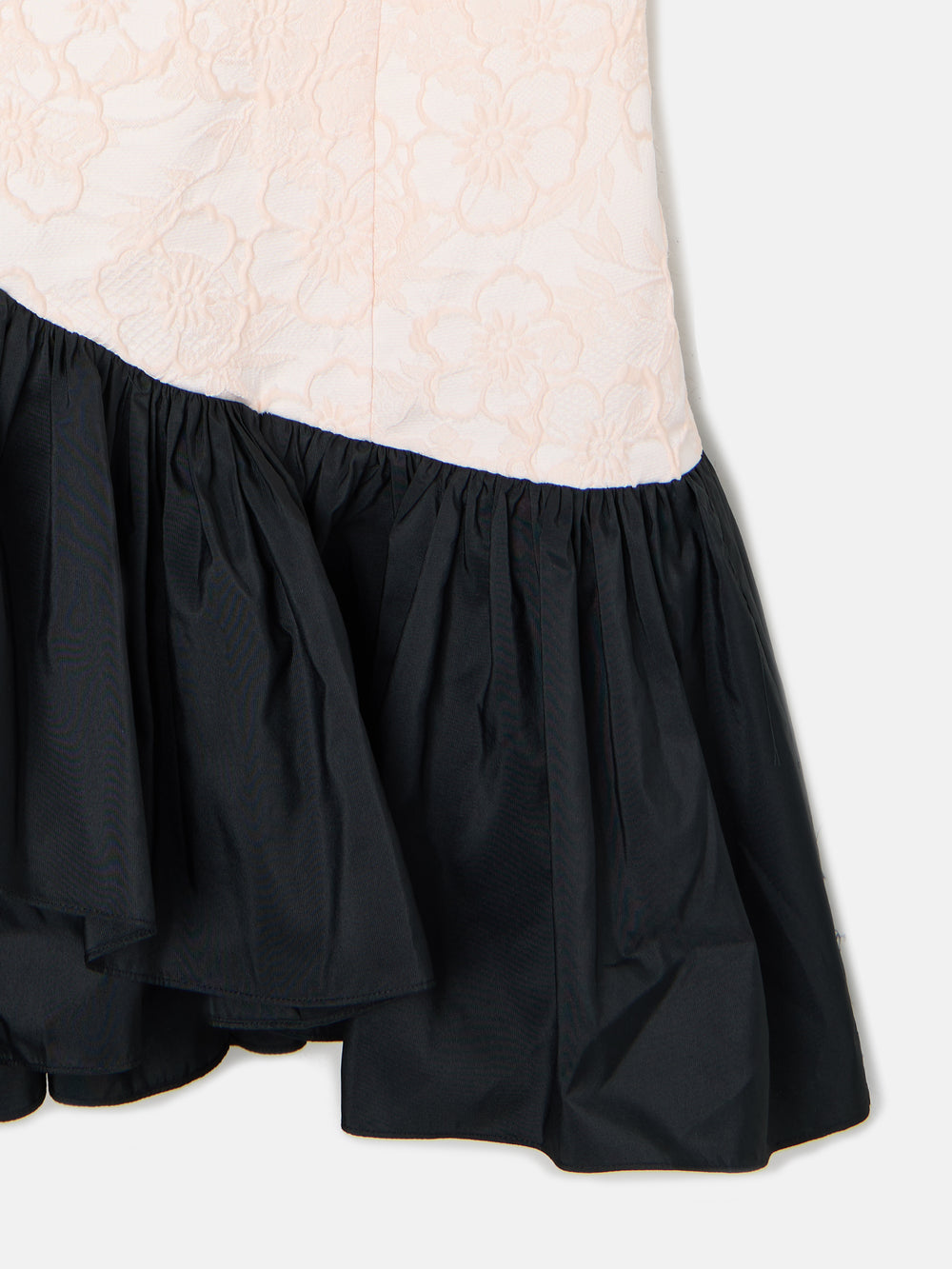 Vestido CaprileXSilbon bicolor volante marfil