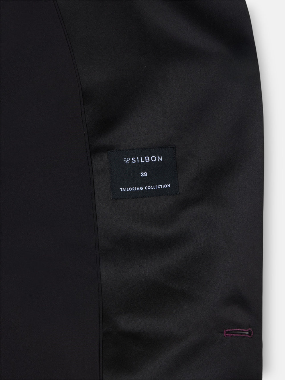 Americana cruzada solapa negra terciopelo morada