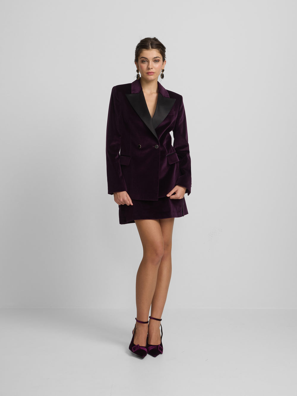 Falda mini terciopelo morado