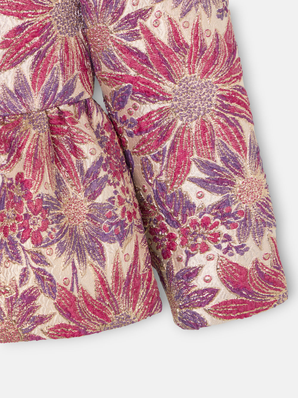 Blusa lazos estampado flores rosas y moradas