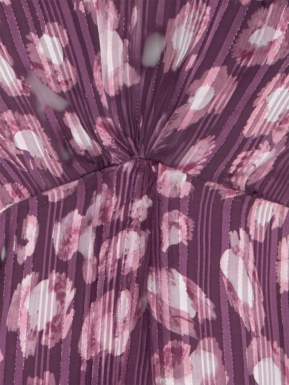 Vestido largo cuello cruzado estampado granate