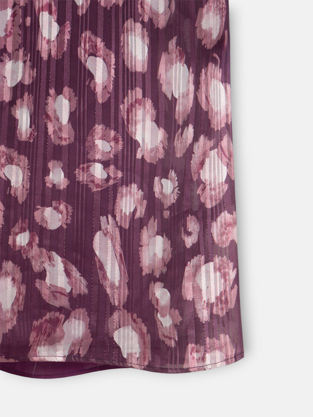 Vestido largo cuello cruzado estampado granate