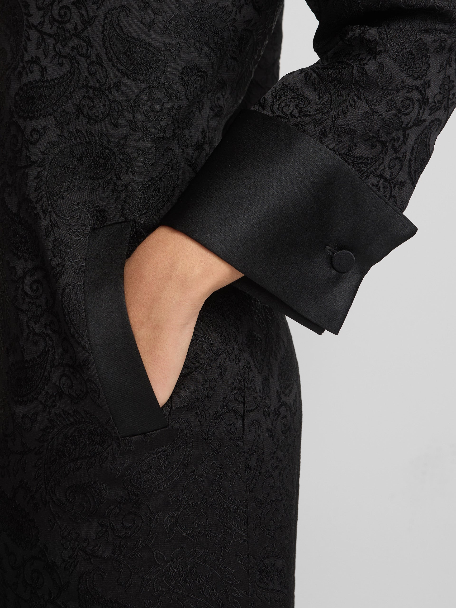 Vestido tunica jacquard negro