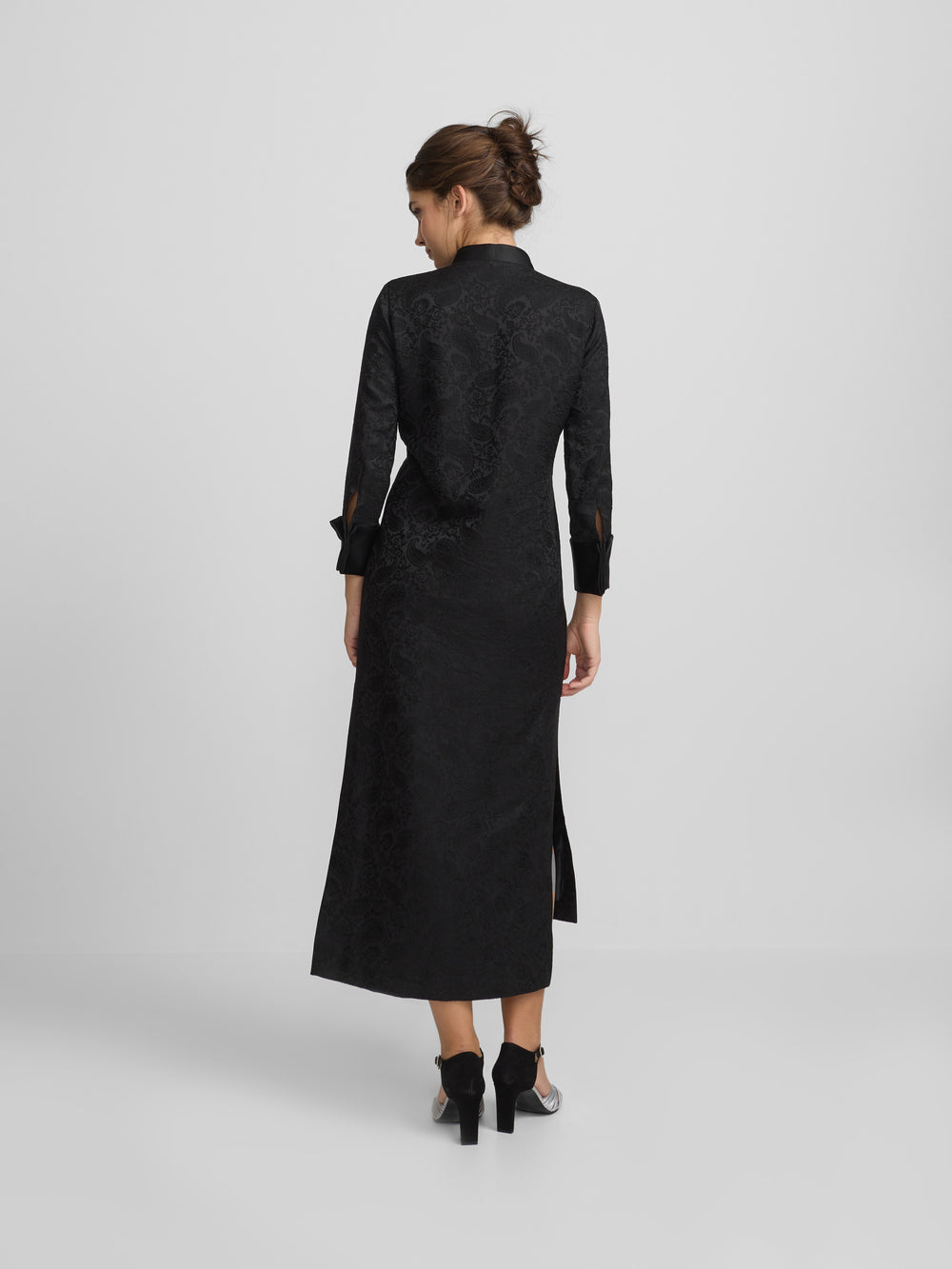 Vestido tunica jacquard negro