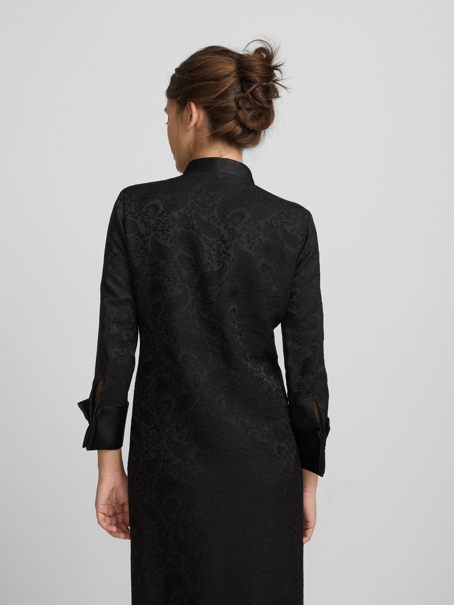 Vestido tunica jacquard negro
