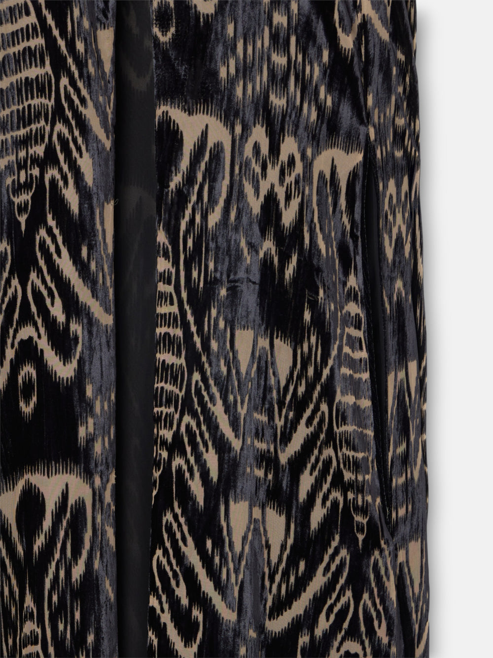 Kimono unique estampado ikat negro