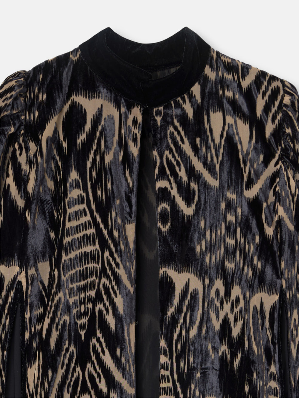 Kimono unique estampado ikat negro