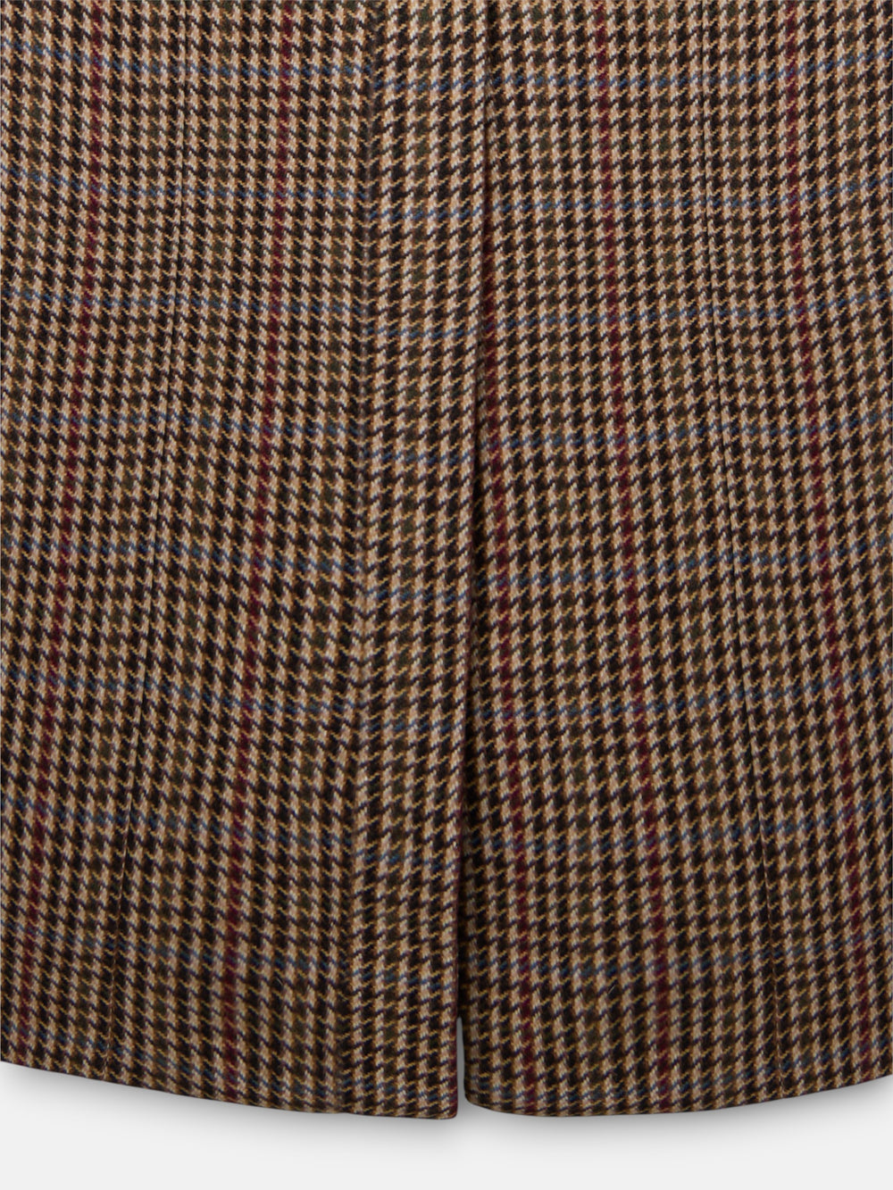 Unique long burgundy houndstooth coat