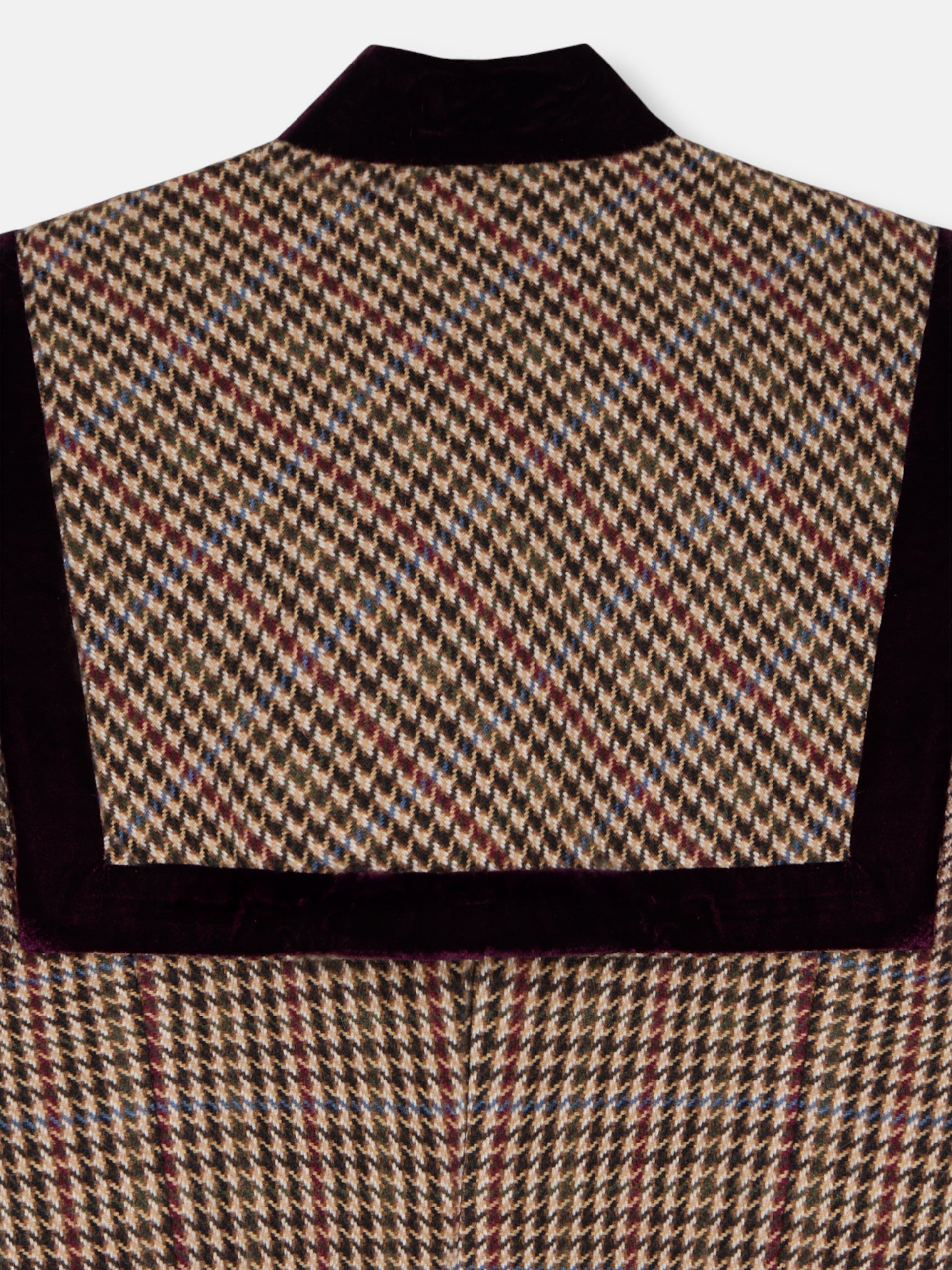 Abrigo unique largo pata de gallo burdeos