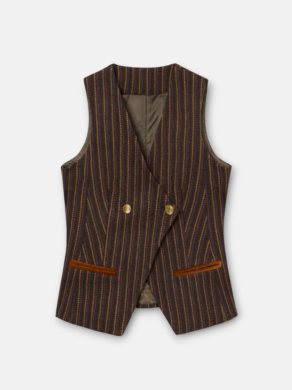 Chaleco unique cruzado rayas moradas