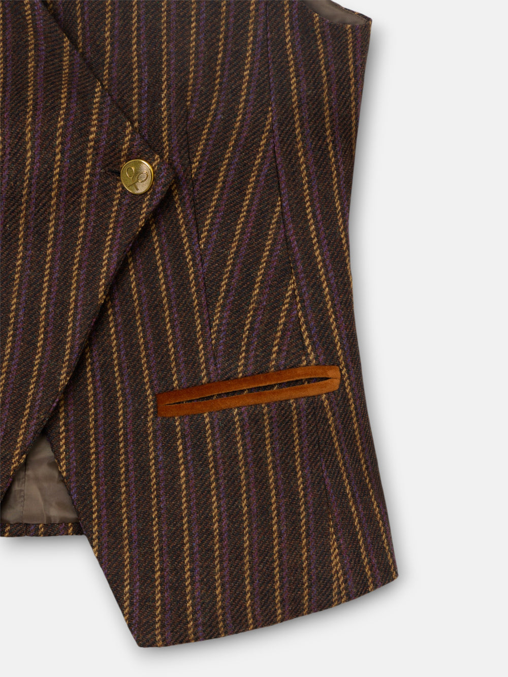 Chaleco unique cruzado rayas moradas