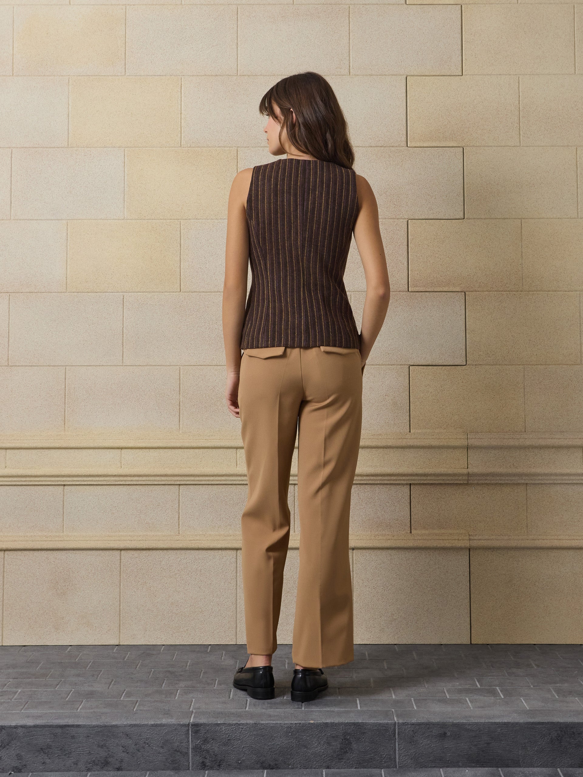 Chaleco unique cruzado rayas moradas