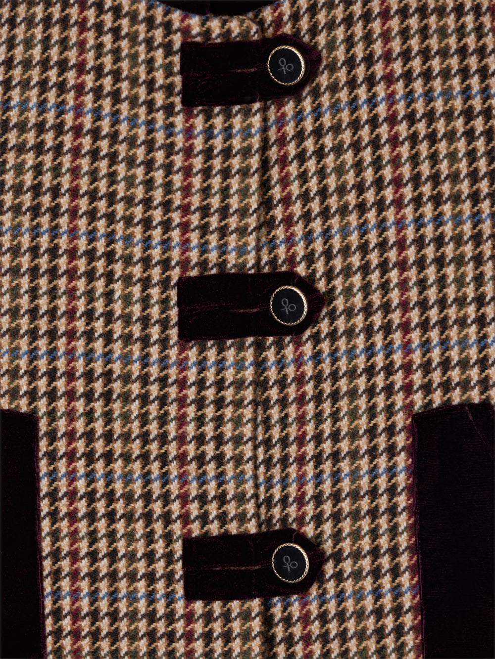 Chaleco unique detalles pata de gallo burdeos