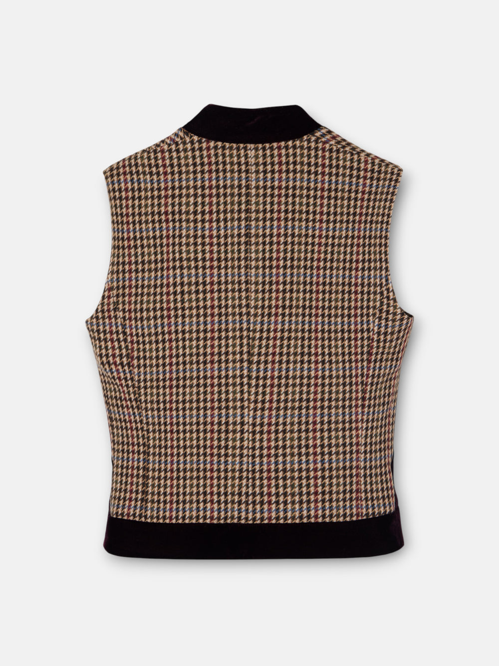 Chaleco unique detalles pata de gallo burdeos