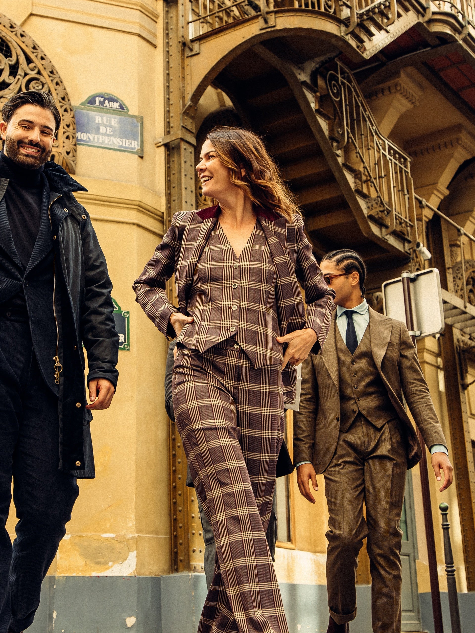 Chaleco unique cuadros morados