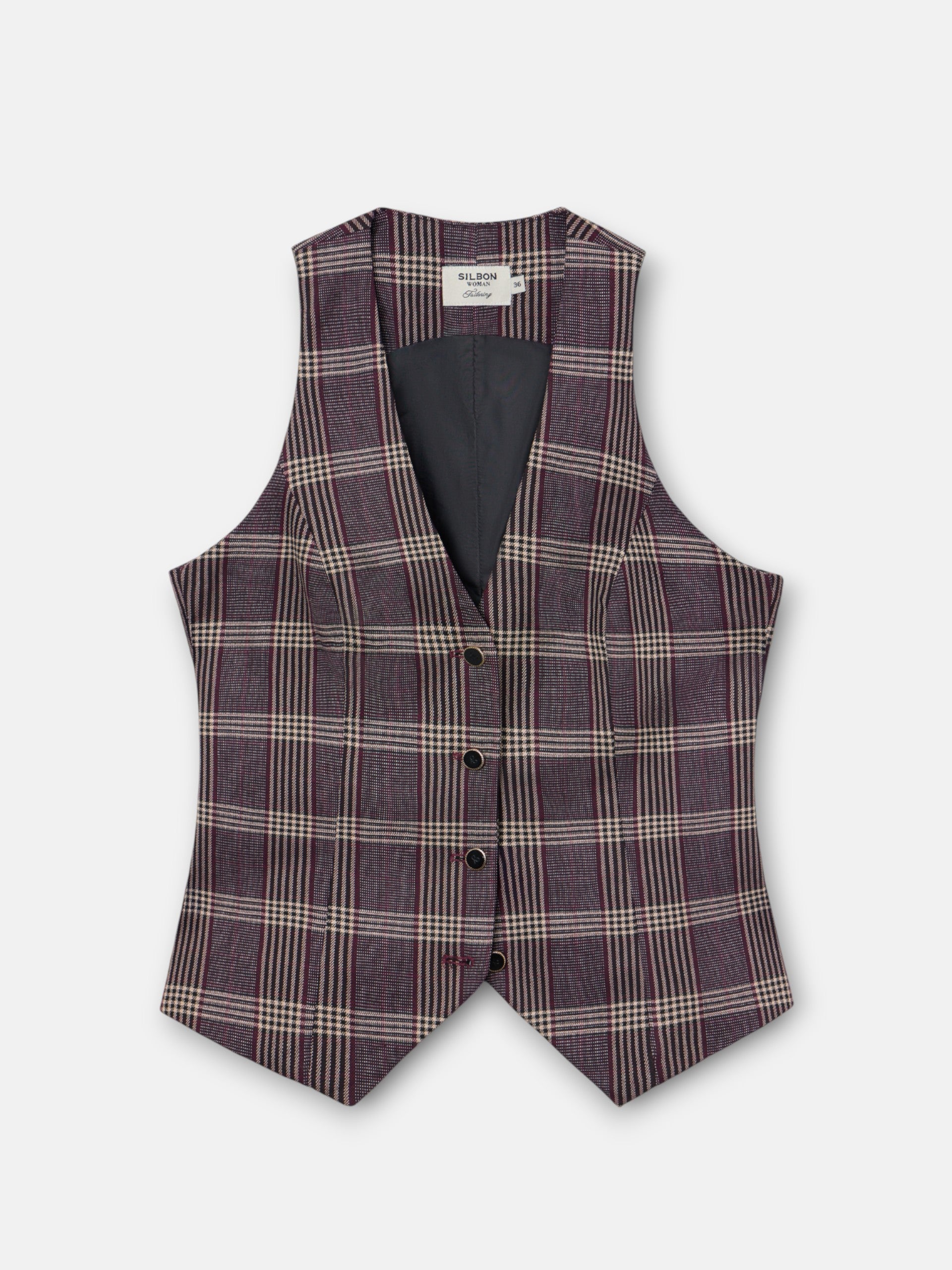 Chaleco unique cuadros morados