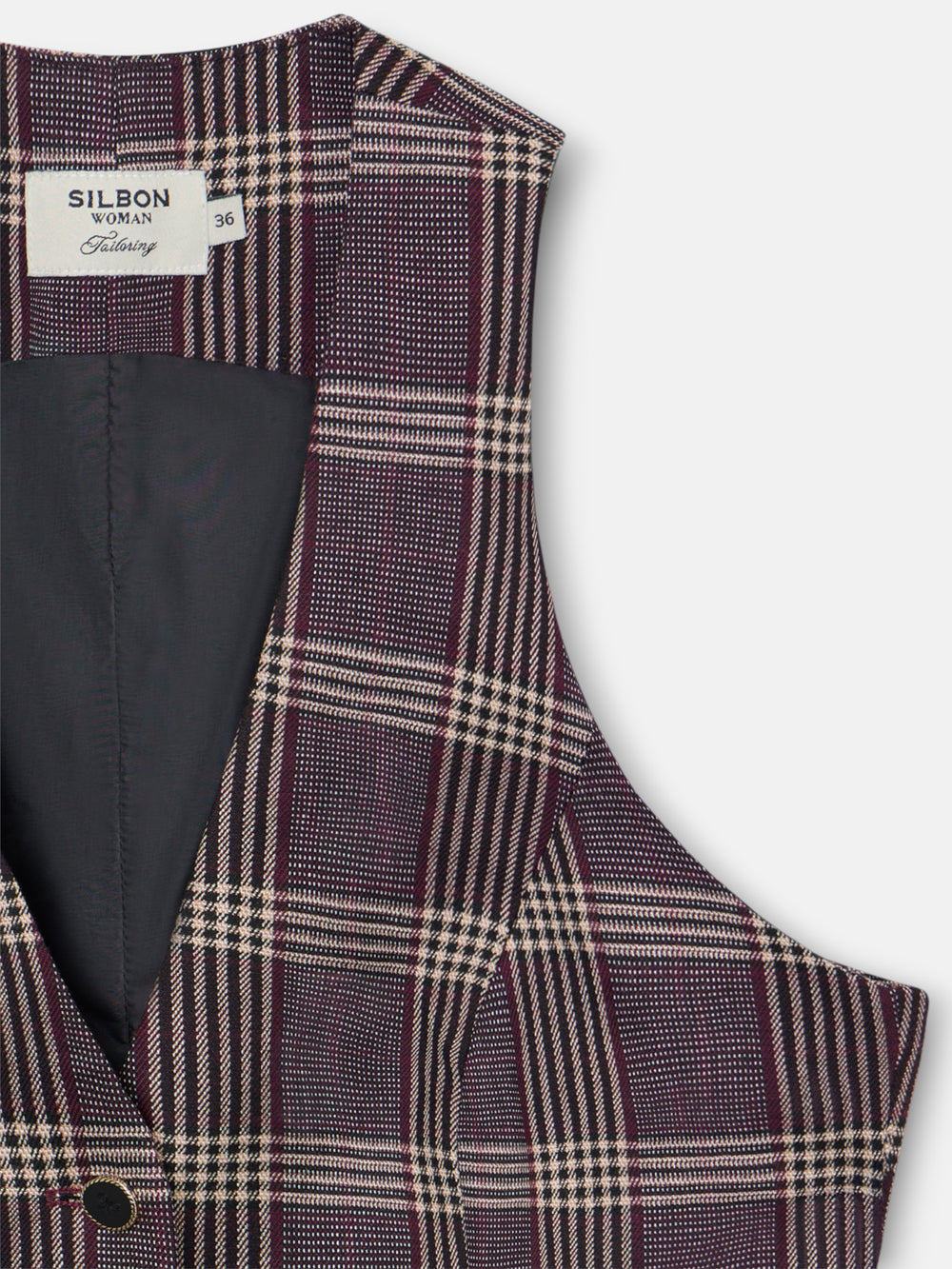 Chaleco unique cuadros morados