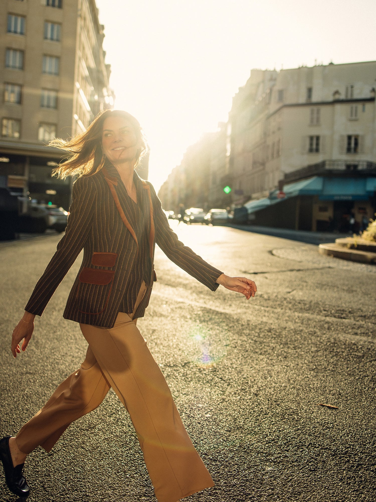 Americana unique clasica rayas moradas