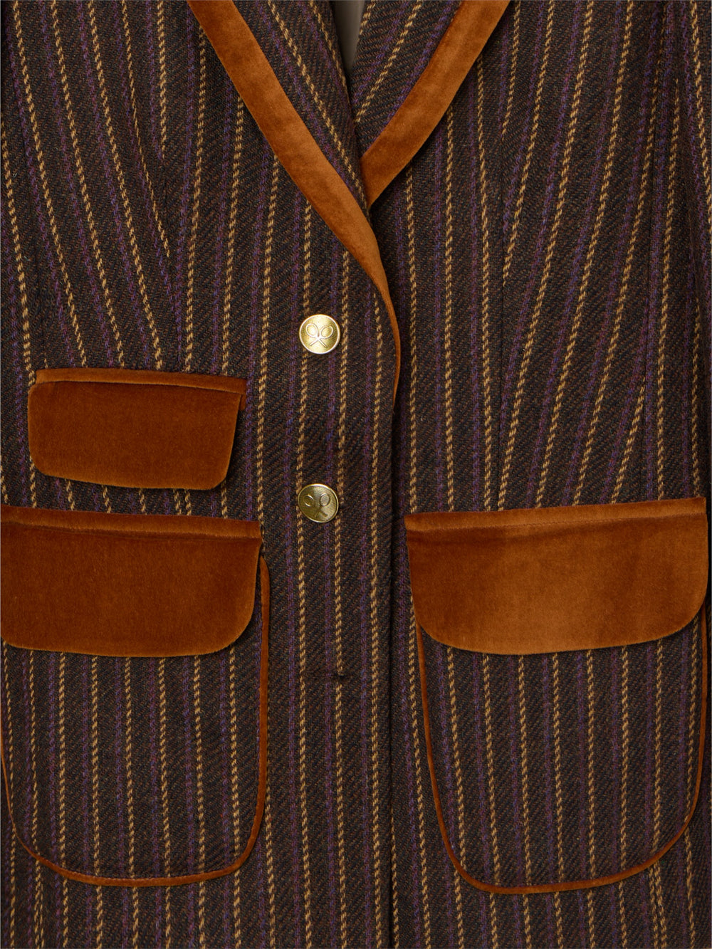 Blazer única clássica com riscas roxas