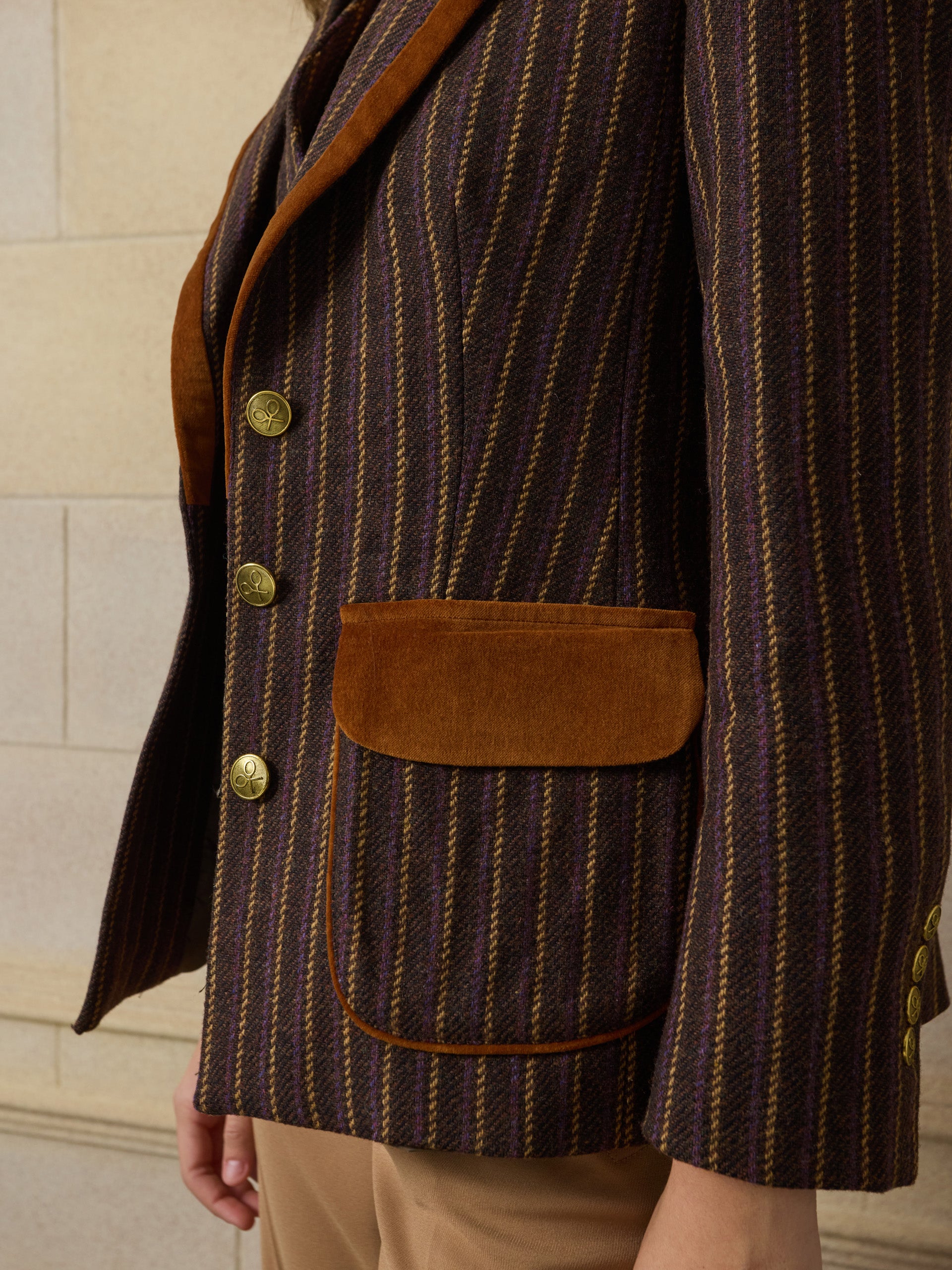 Unique classic purple striped blazer