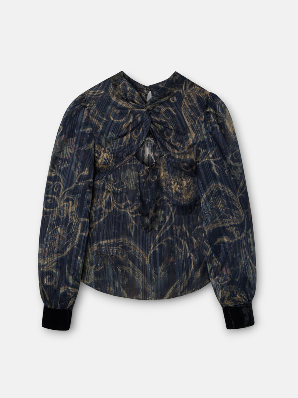 Blusa unique estampado cachemir azul