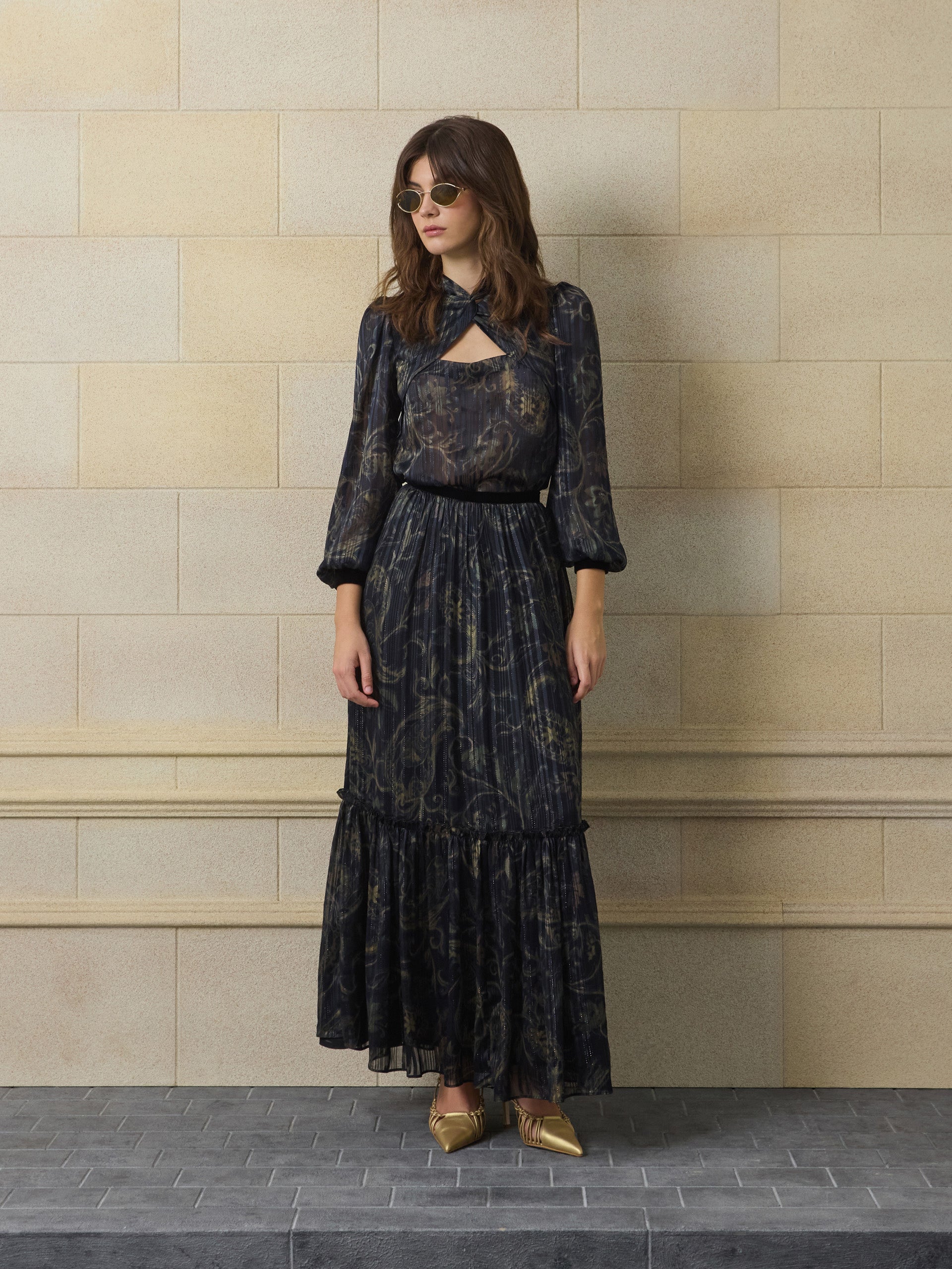 Blusa unique estampado cachemir azul