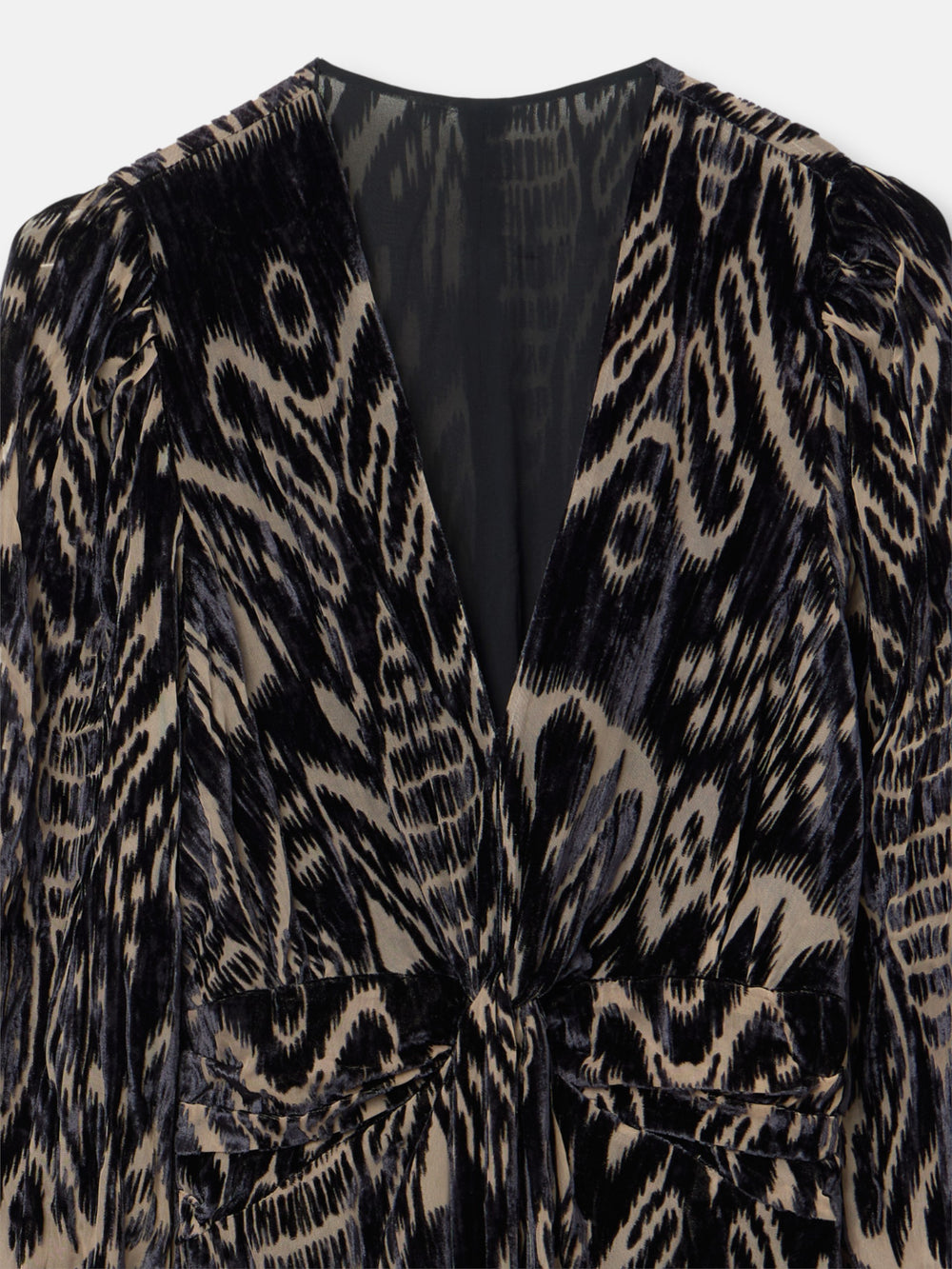 Vestido unique midi estampado ikat negro