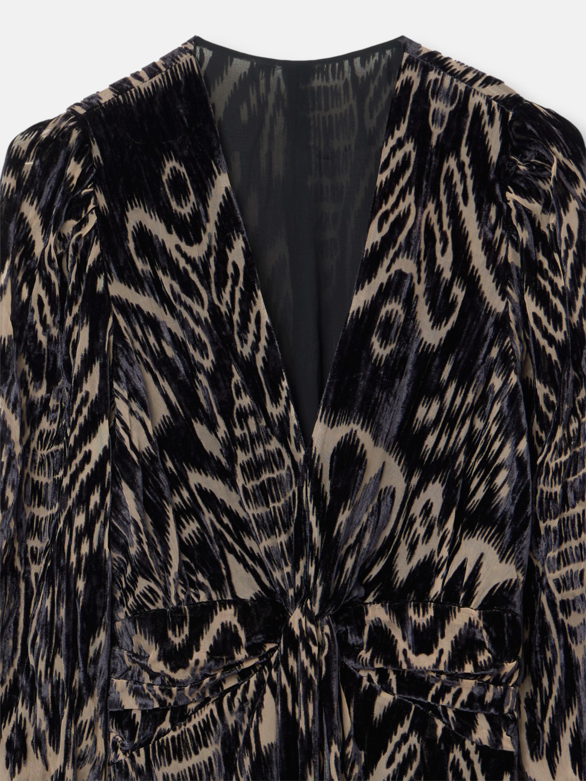 Vestido unique midi estampado ikat negro