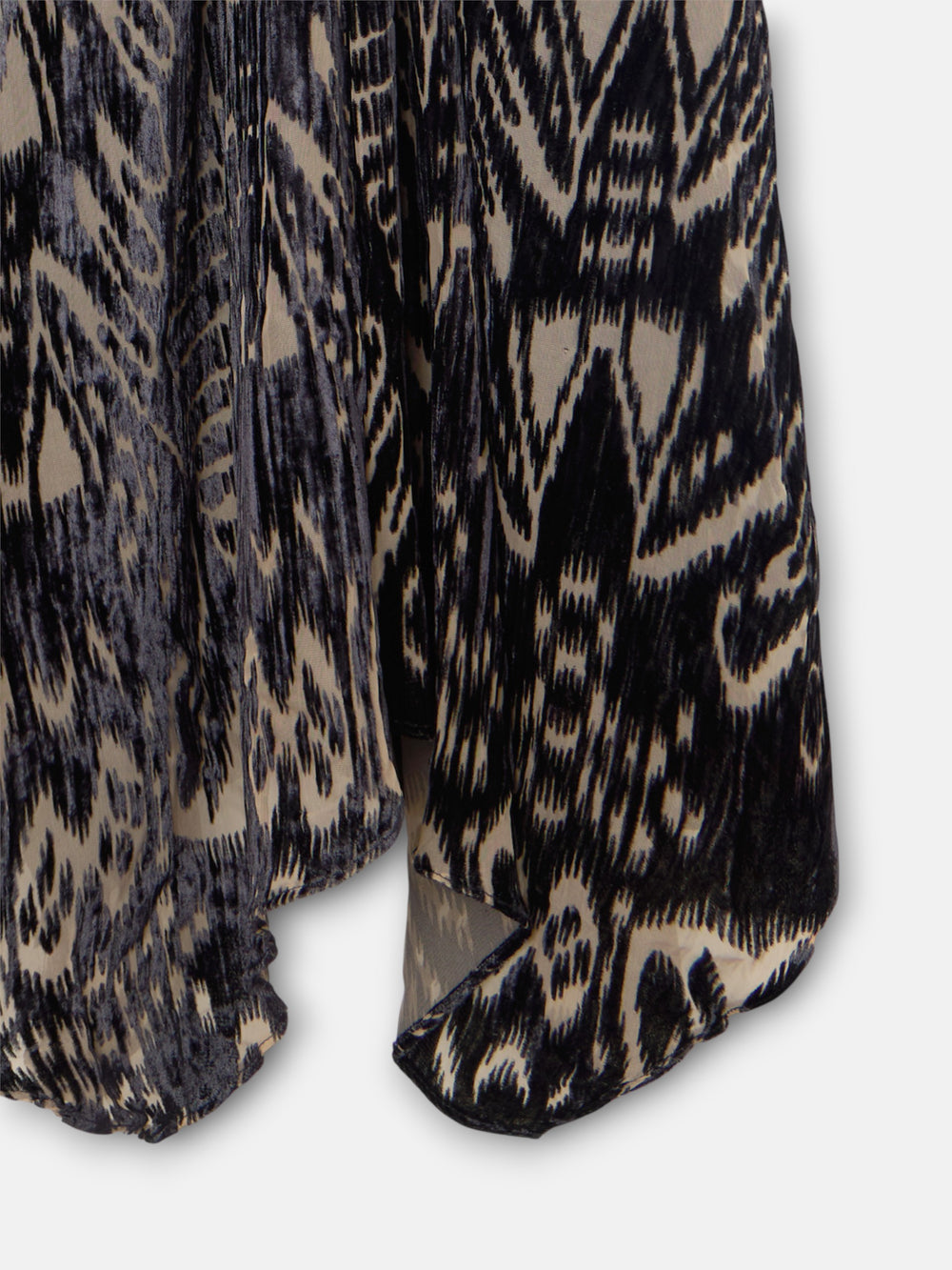 Vestido unique midi estampado ikat negro