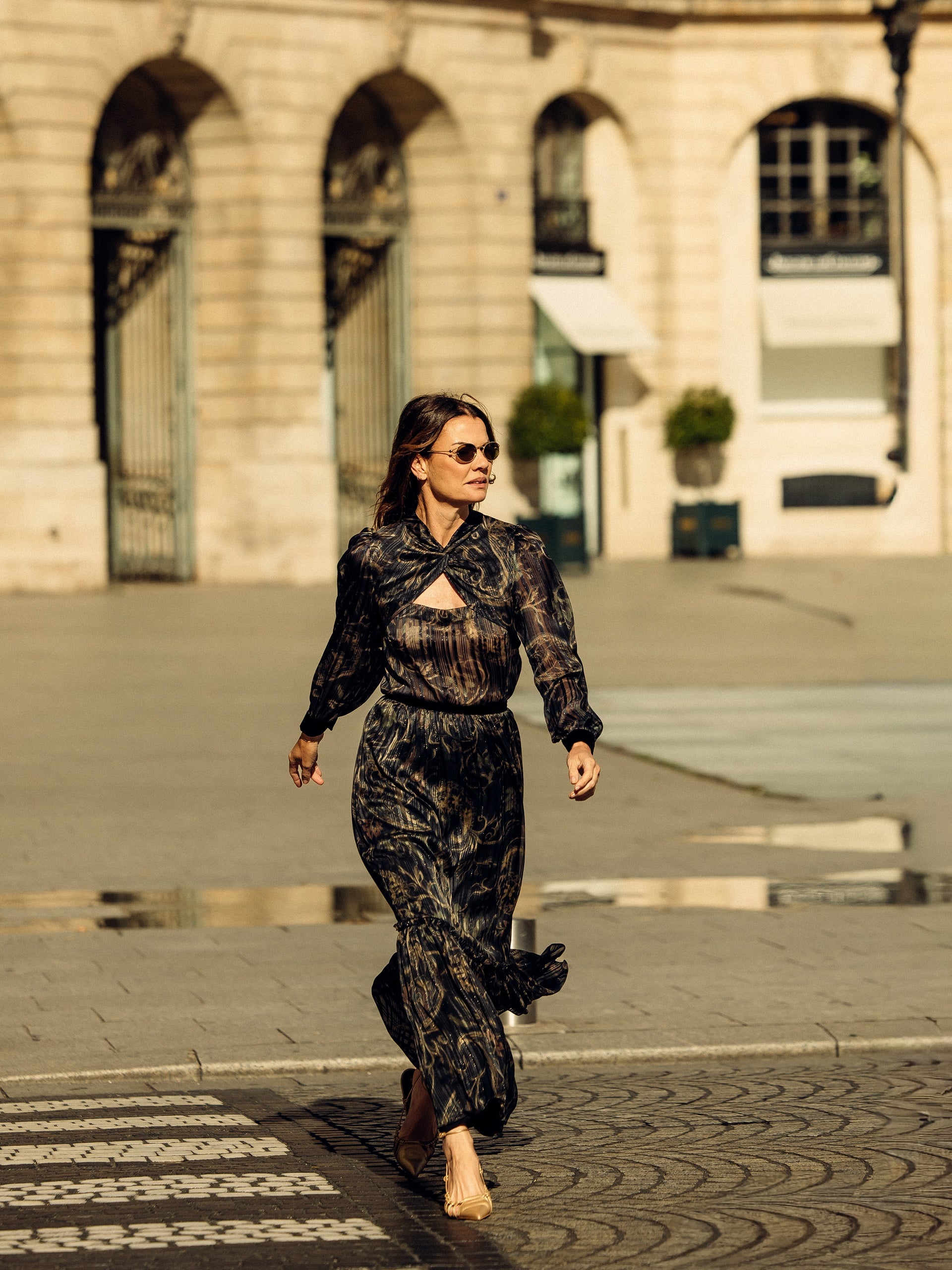 Falda unique larga estampado cachemir azul