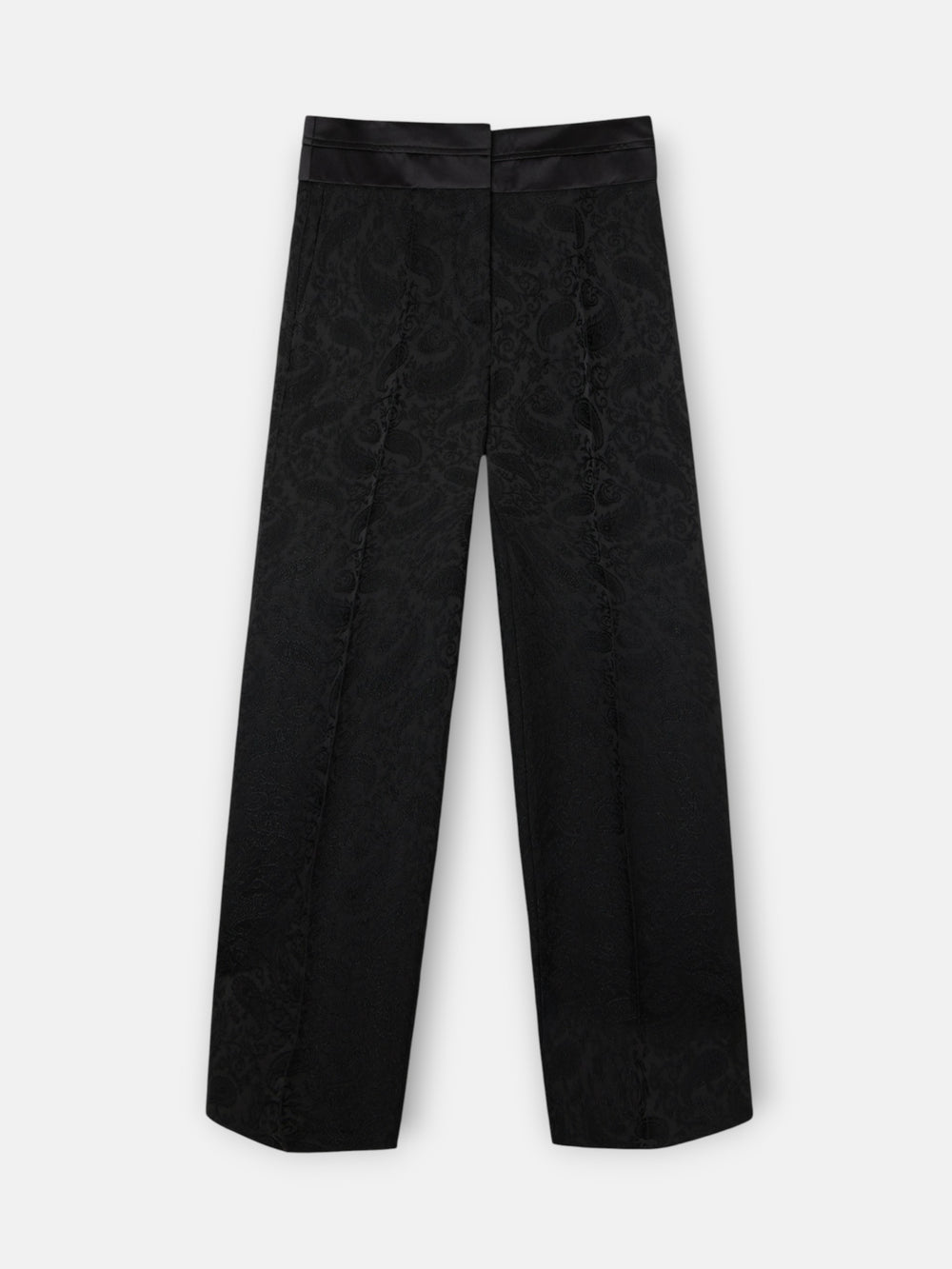 Pantalon vestir jacquard negro