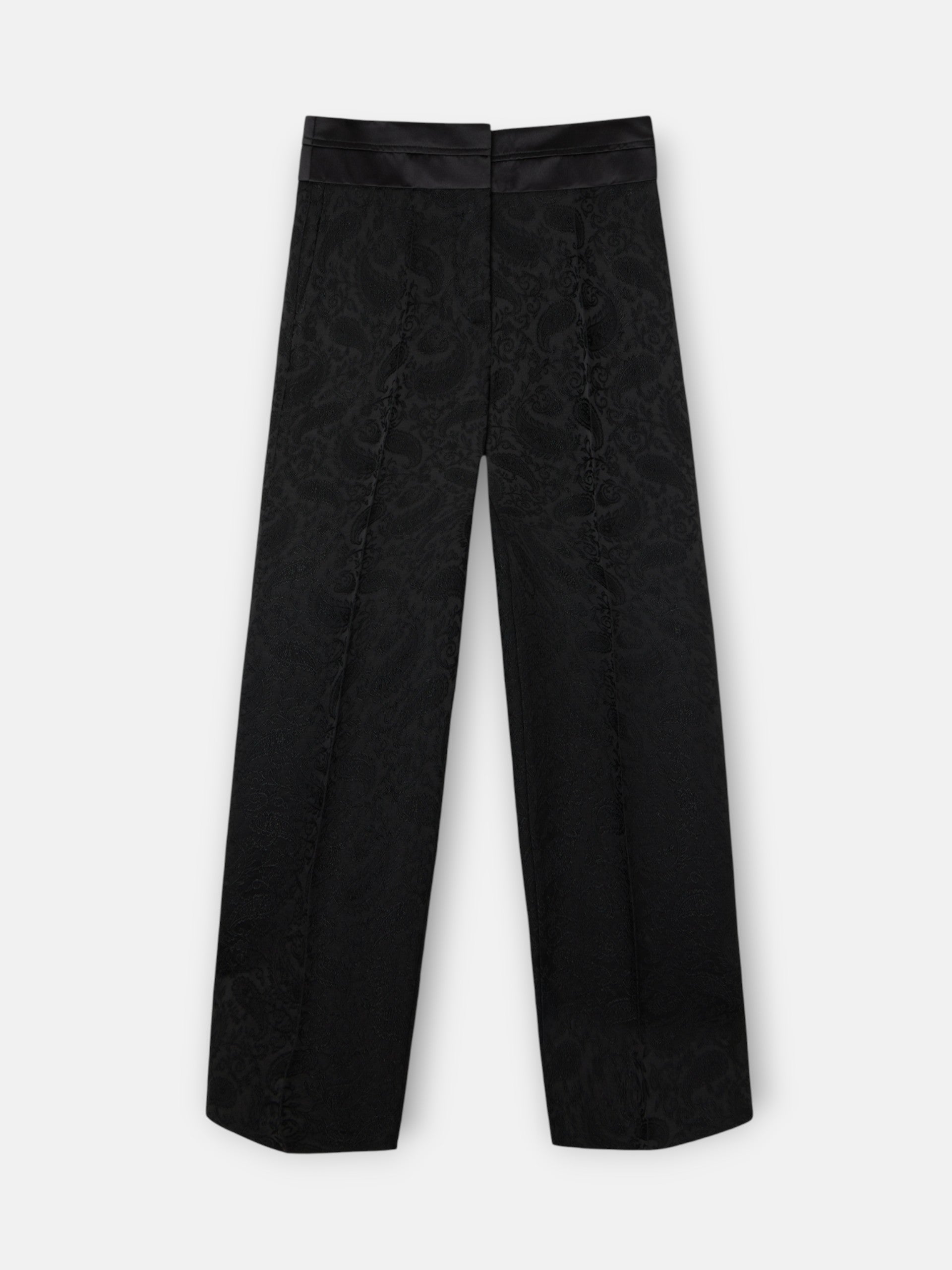 Pantalon vestir jacquard negro