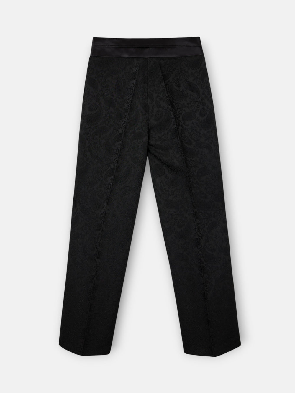 Pantalon vestir jacquard negro