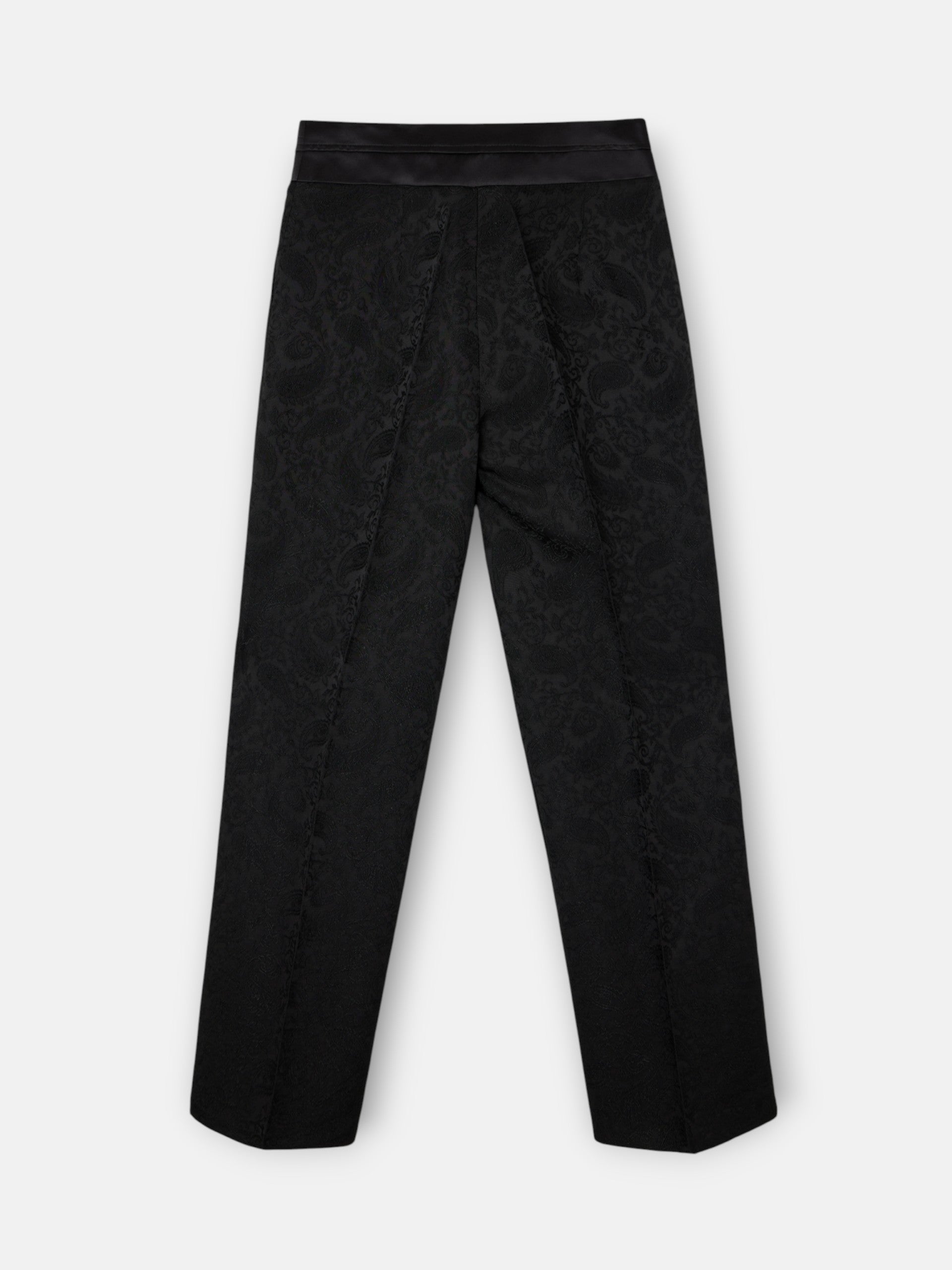 Pantalon vestir jacquard negro