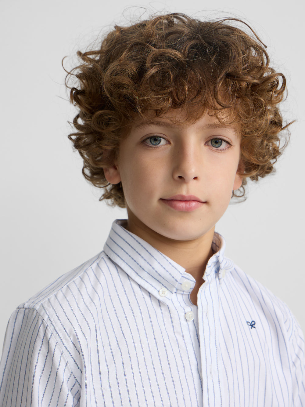 Camisa sport oxford kids blanca raya fina navy