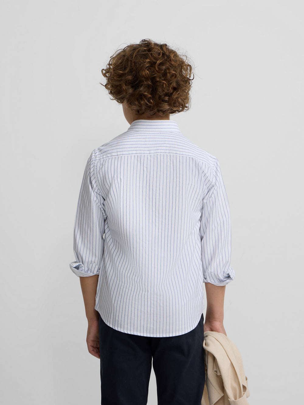 Camisa sport oxford kids blanca raya fina navy