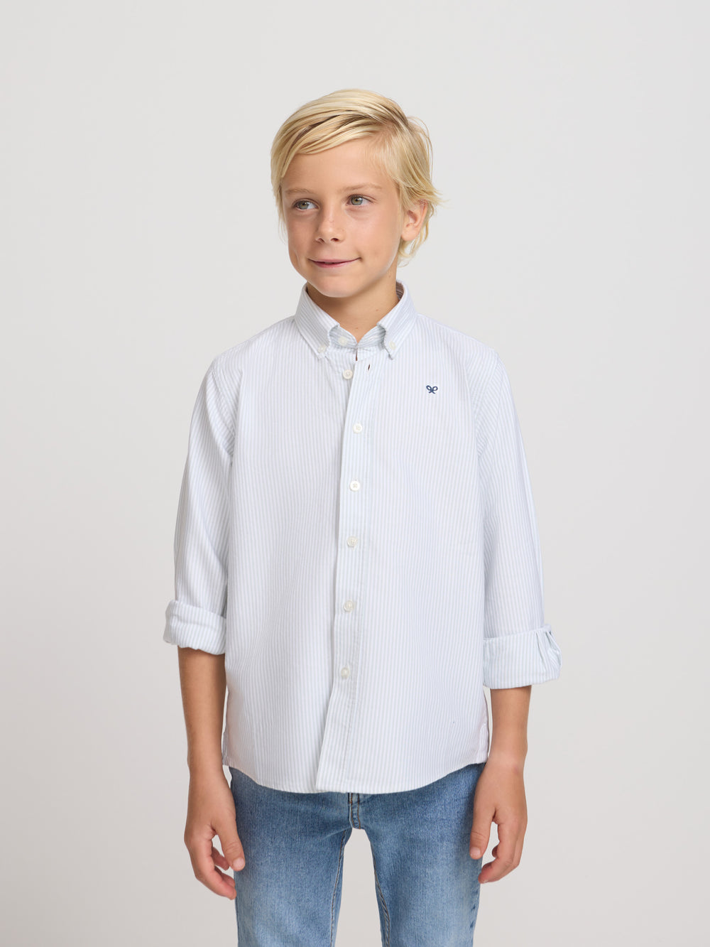 Camisa sport kids oxford raqueta rayas verde