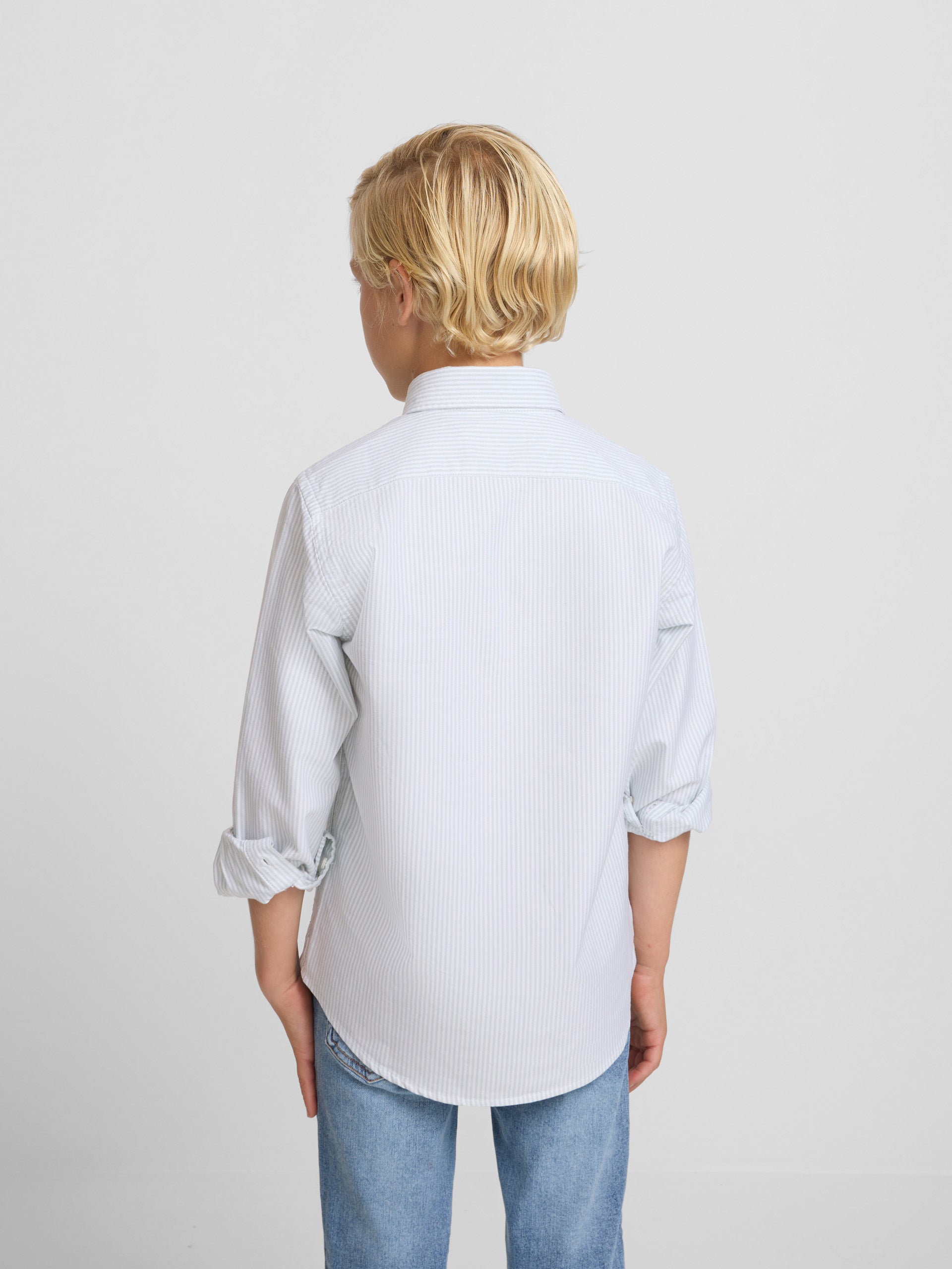 Camisa desportiva para crianças oxford raquete riscas verde