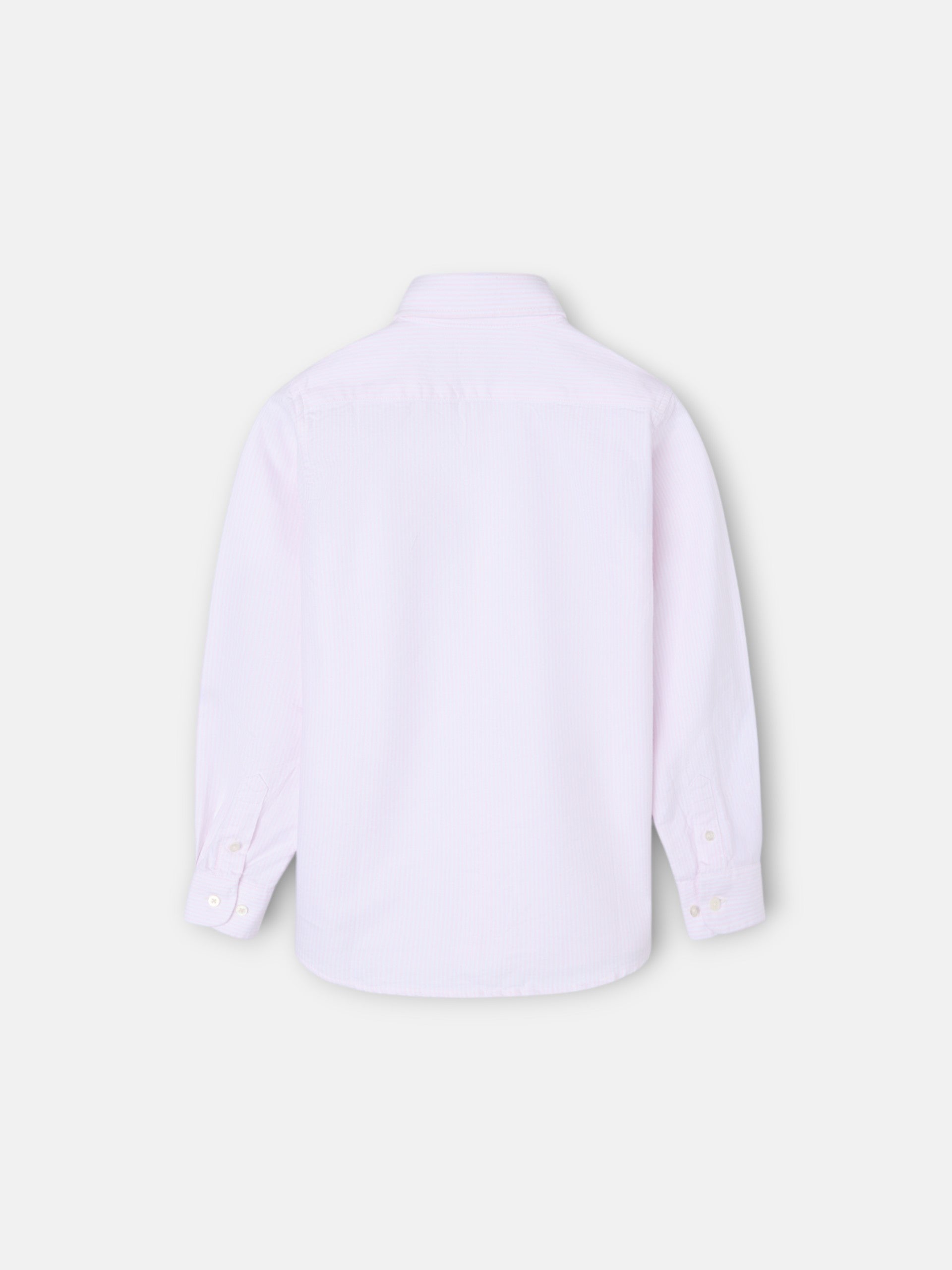 T-shirt de sport enfant Oxford à rayures raquettes rose