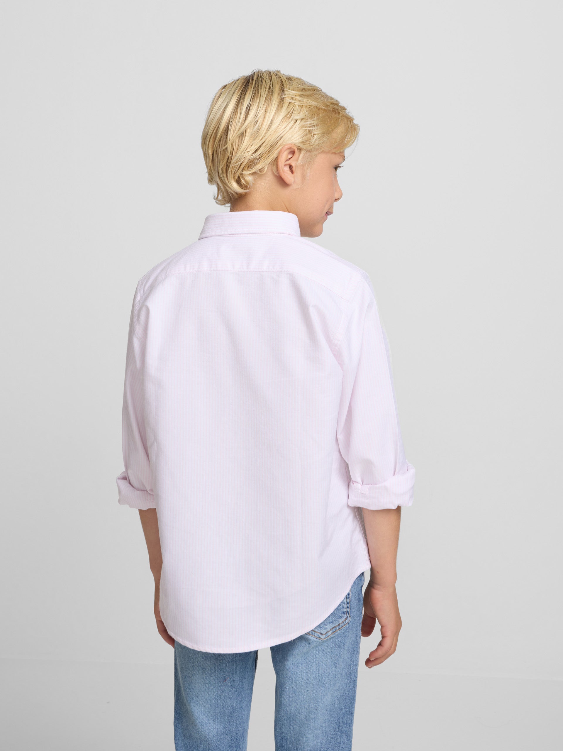 T-shirt de sport enfant Oxford à rayures raquettes rose