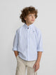 Camisa desportiva para criança oxford riscas azul navy