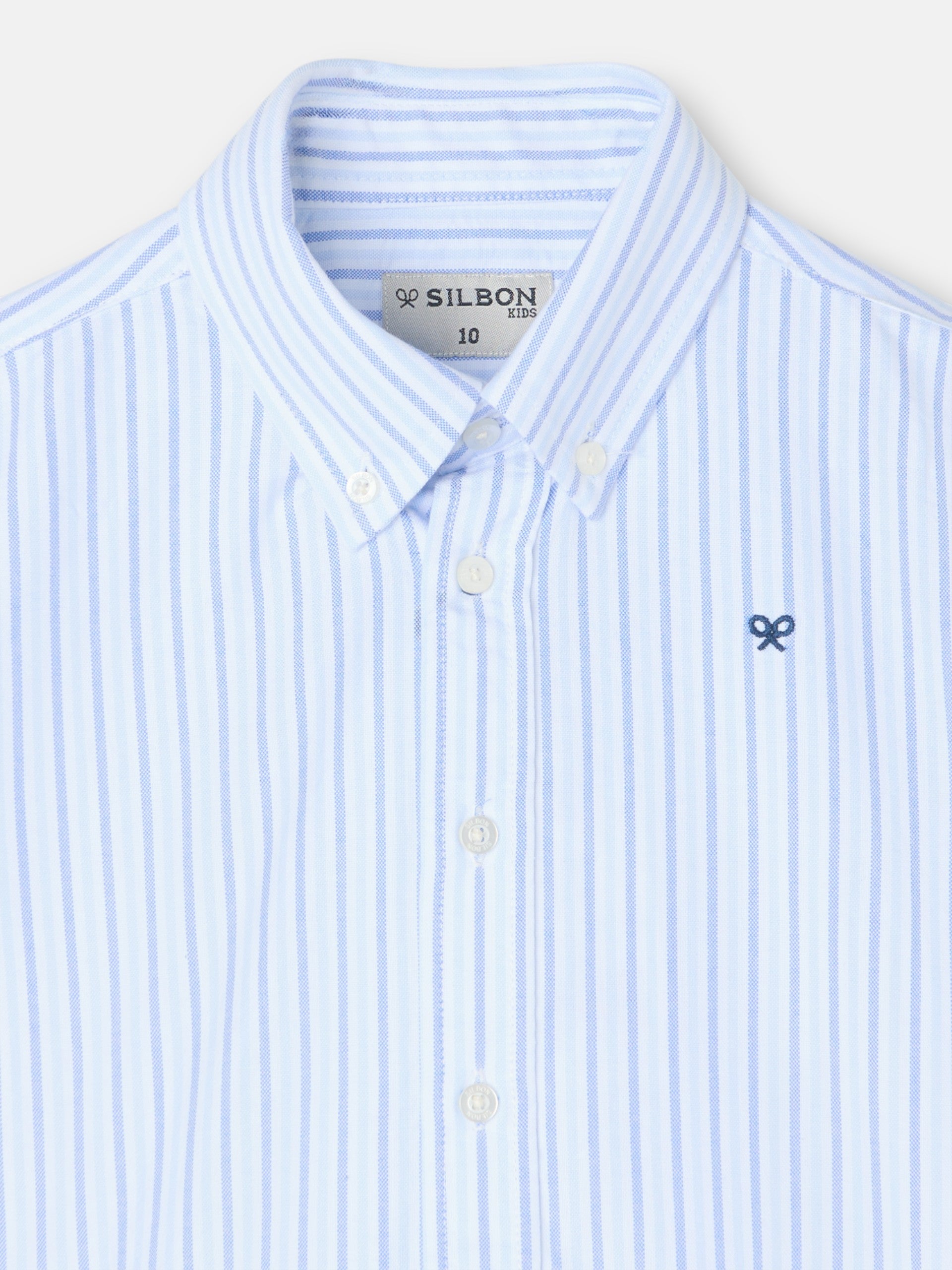Camisa desportiva para criança oxford riscas azul navy