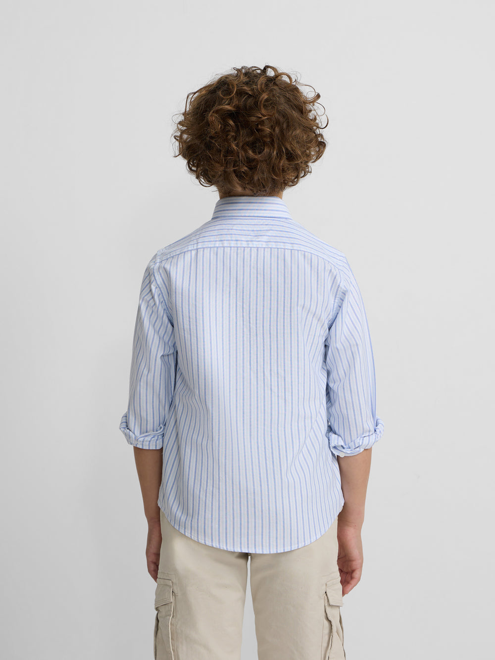 Camisa sport kids oxford rayas azul navy