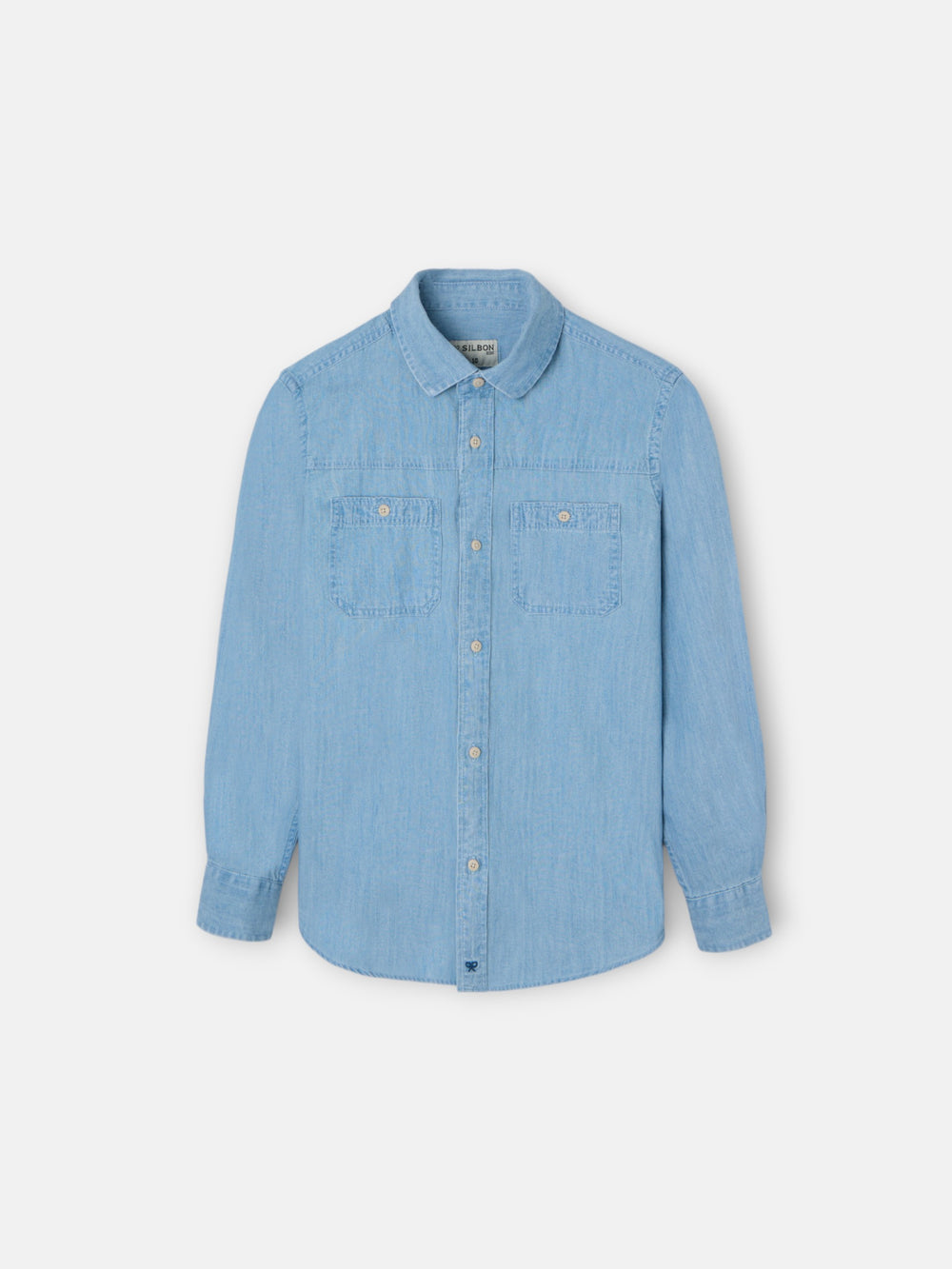 Camisa sport kids denim bolsillos azul claro