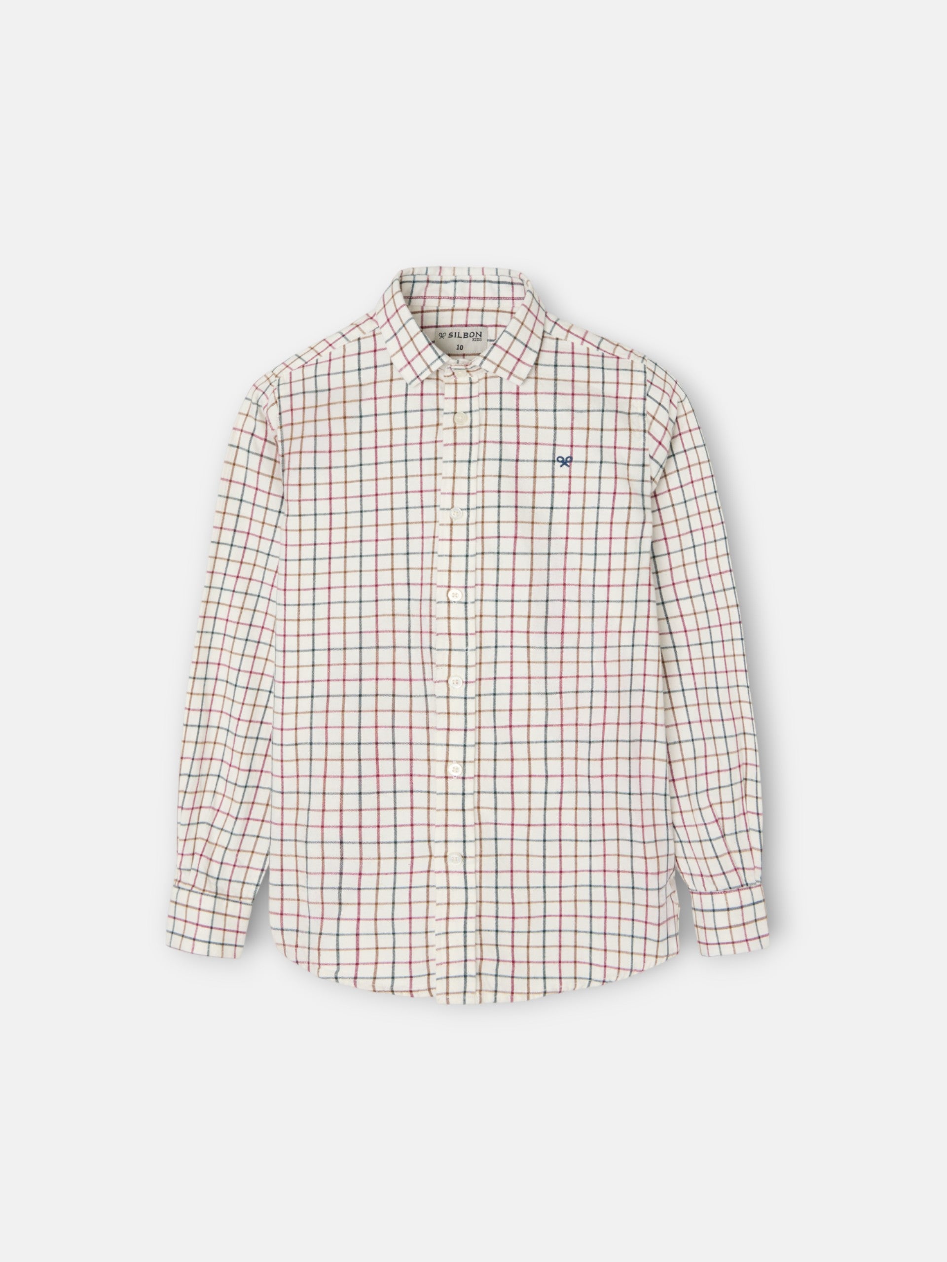 Kids warm sport shirt with large tricolor squares